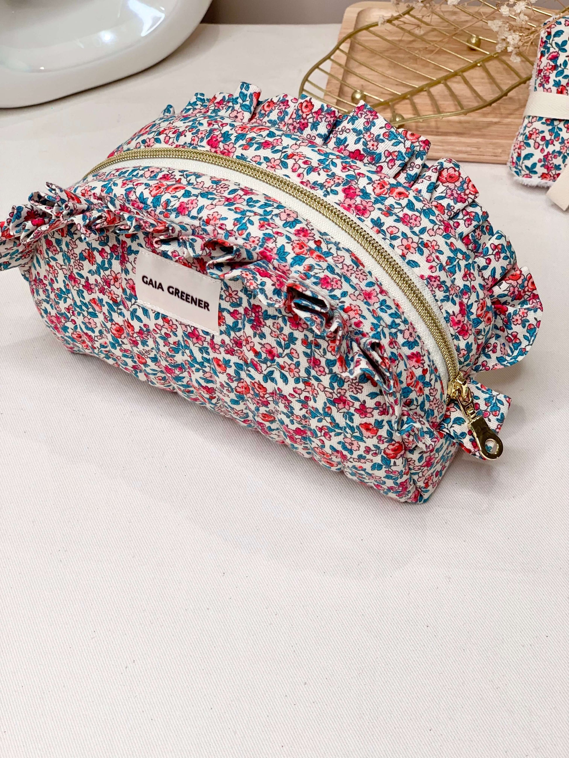 Trousse de toilette femme en coton imperméable GAIA GREENER