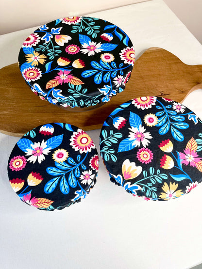 Lot de 3 Couvre-plats alimentaires réutilisables et lavables en tissus Oeko-Tex — Gaia Greener GAIA GREENER