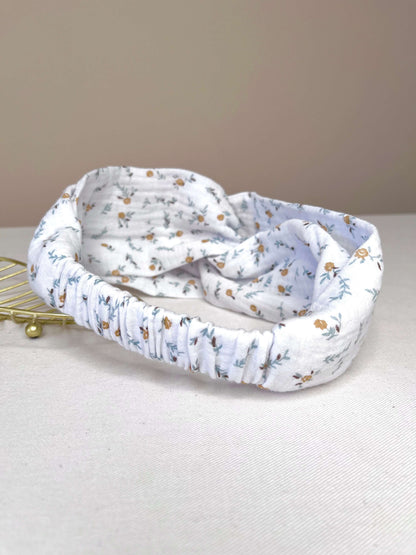 Bandeau cheveux élastique croisé en coton Oeko-Tex – Fait Main |Gaia Greener Gaia Greener