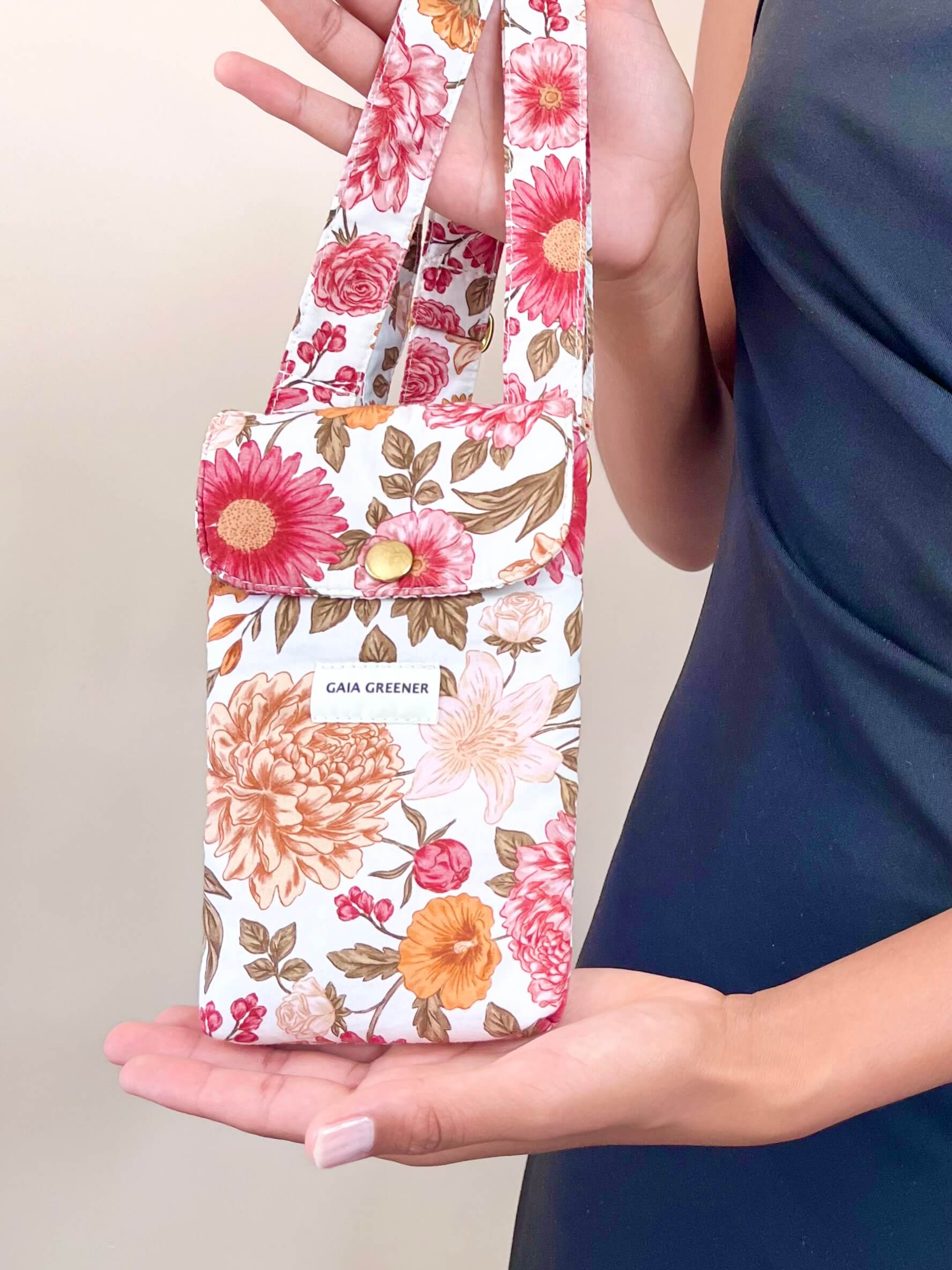 Pochette téléphone portable en coton Oeko-Tex avec anse réglable — Gaia Greener GAIA GREENER