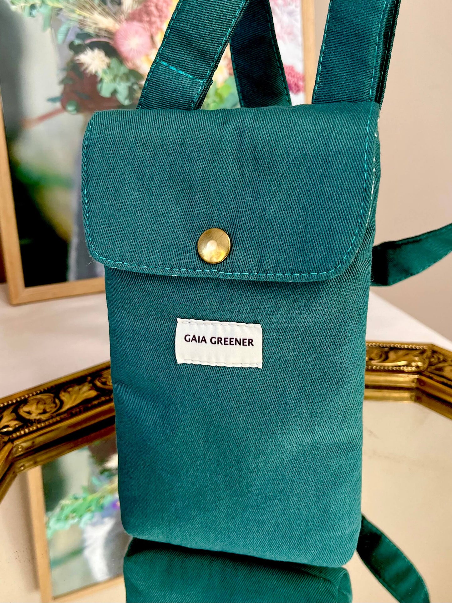 Pochette téléphone portable en coton Oeko-Tex avec anse réglable — Gaia Greener GAIA GREENER