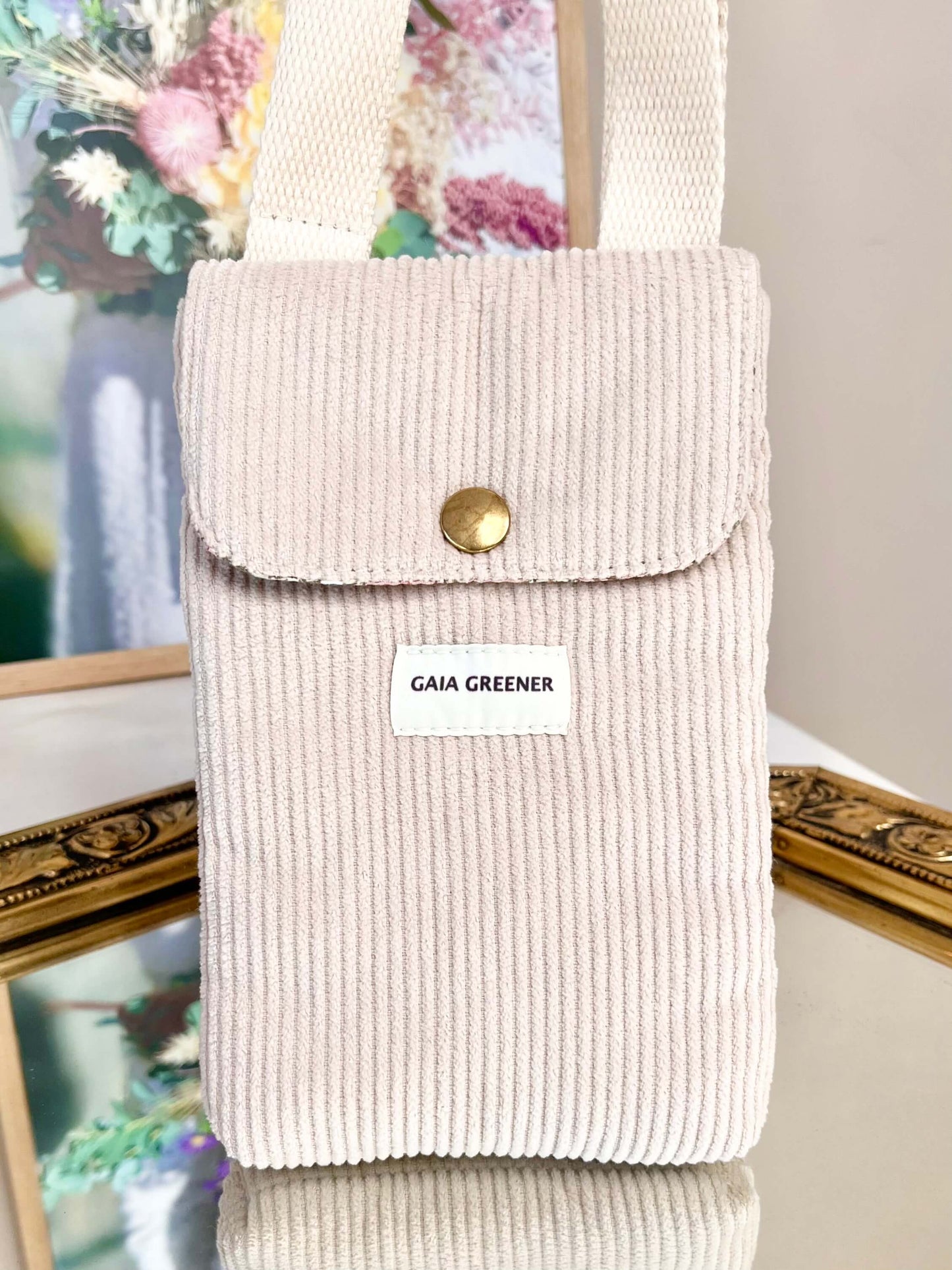 Pochette téléphone portable en coton Oeko-Tex avec anse réglable — Gaia Greener GAIA GREENER