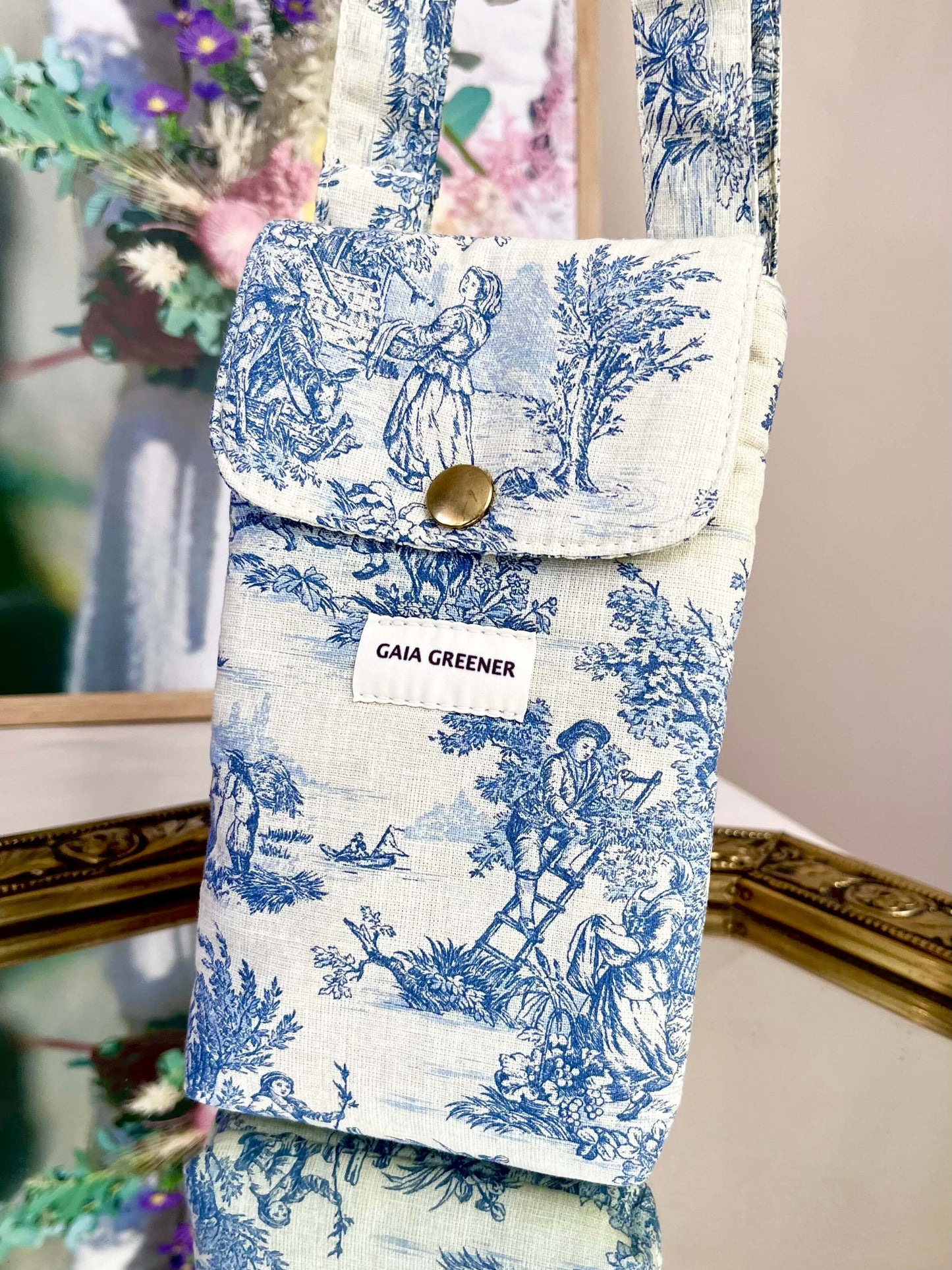 Pochette téléphone portable en coton Oeko-Tex avec anse réglable — Gaia Greener GAIA GREENER