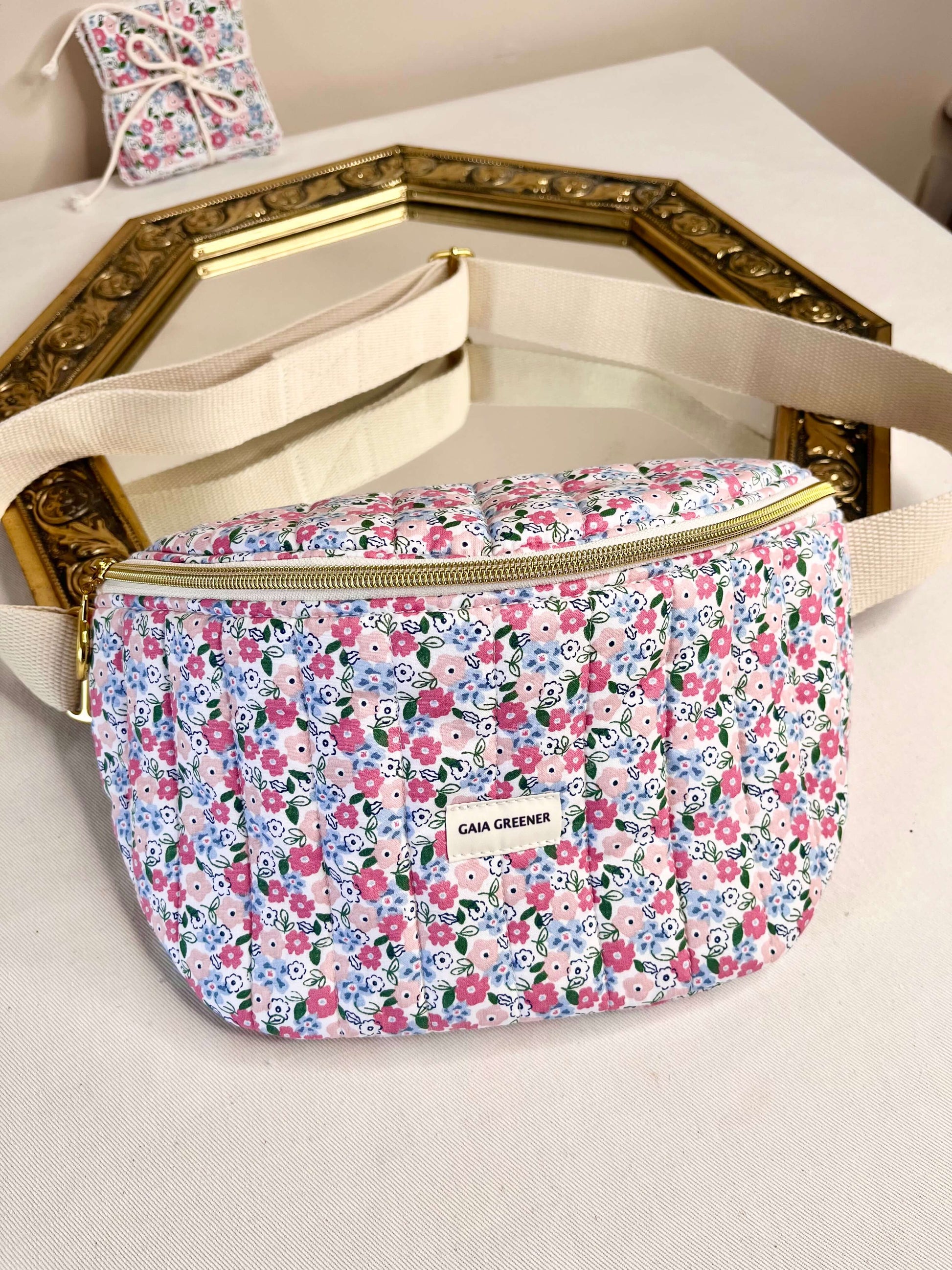 Sac banane femme artisanat français, coton matelassé sans substances nocives, fait main Gaia Greener
