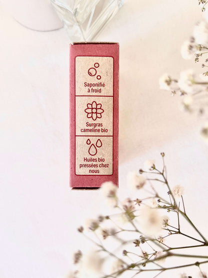Savon solide parfumé au pamplemousse rose bio et argile Blanche.