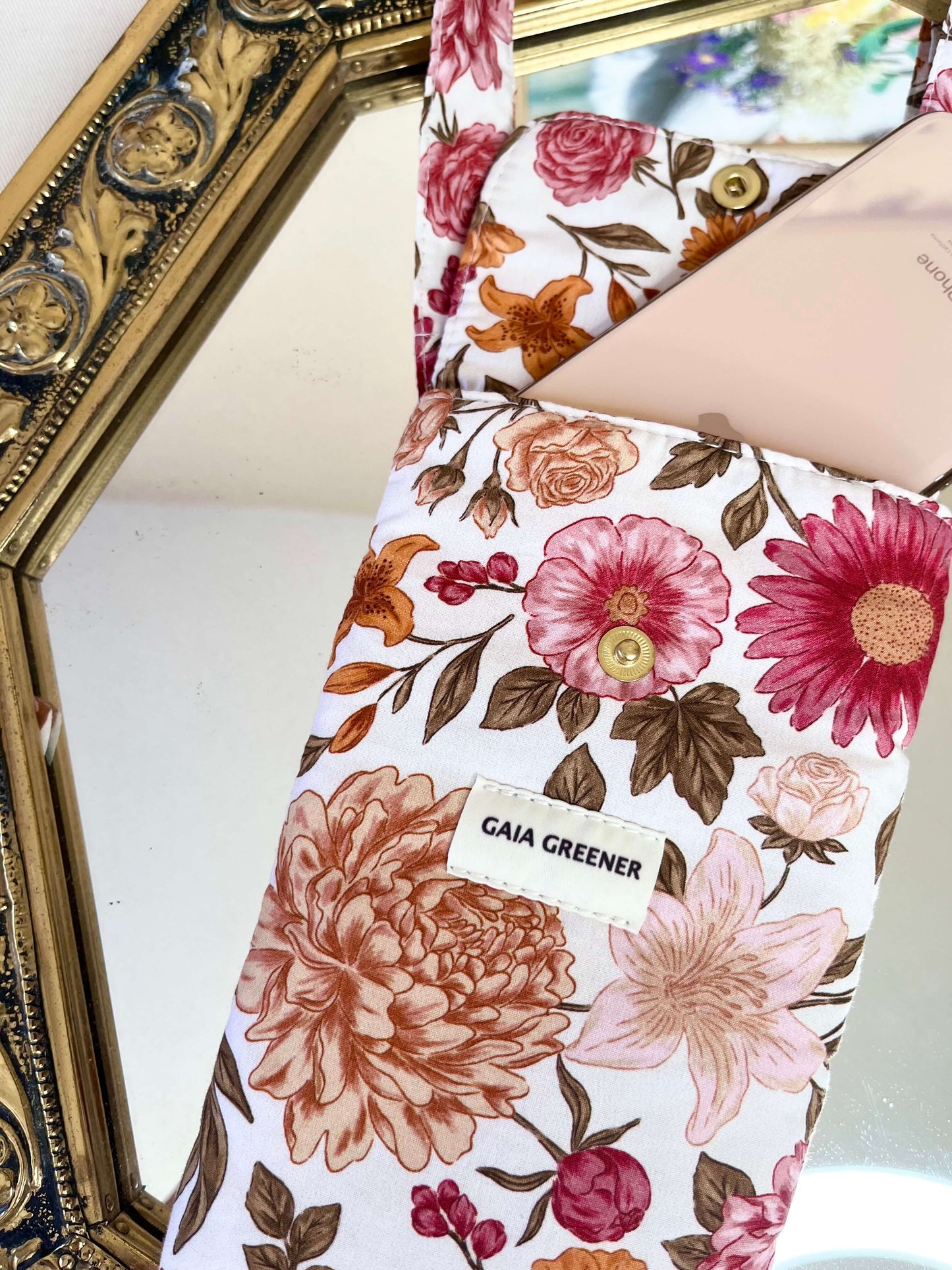 Pochette téléphone portable en coton Oeko-Tex avec anse réglable — Gaia Greener GAIA GREENER