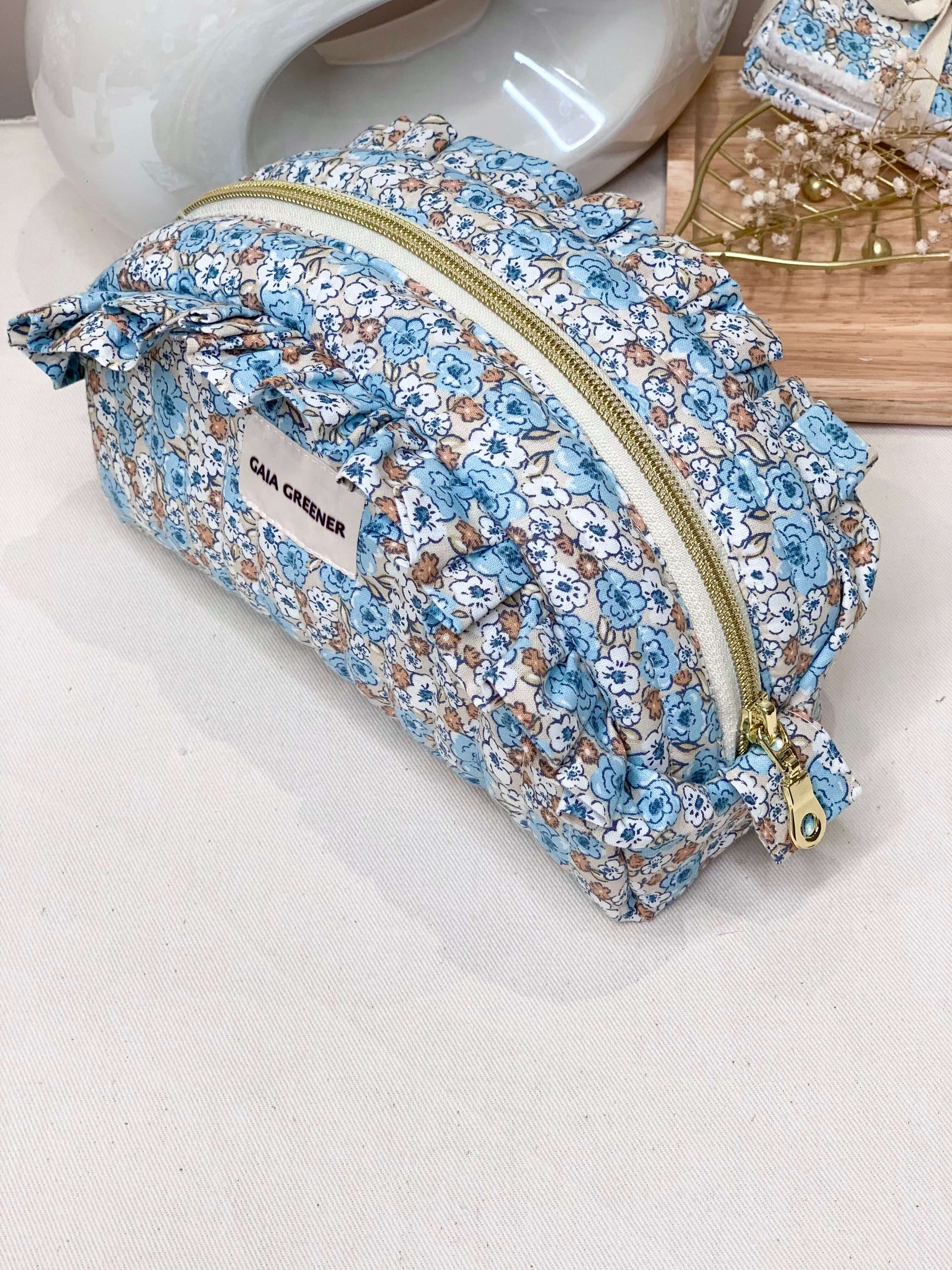 Trousse de toilette femme en coton imperméable GAIA GREENER
