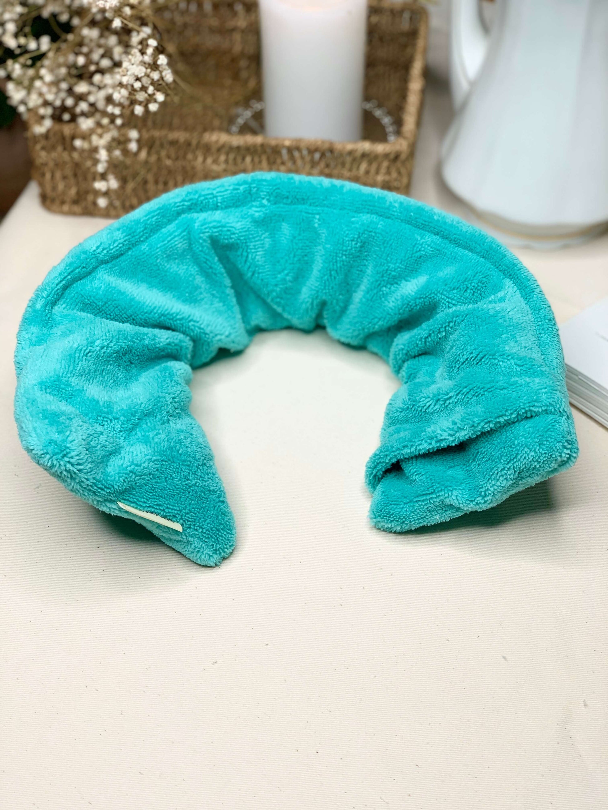 Bouillotte cervicale épeautre bio 850g nuque épaules dos.