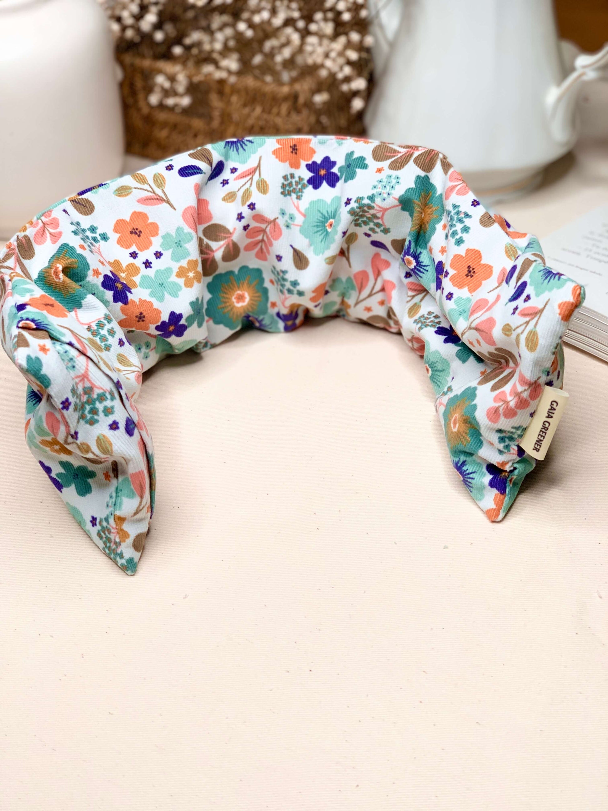 Bouillotte cervicale épeautre bio 850g nuque épaules dos ventre.