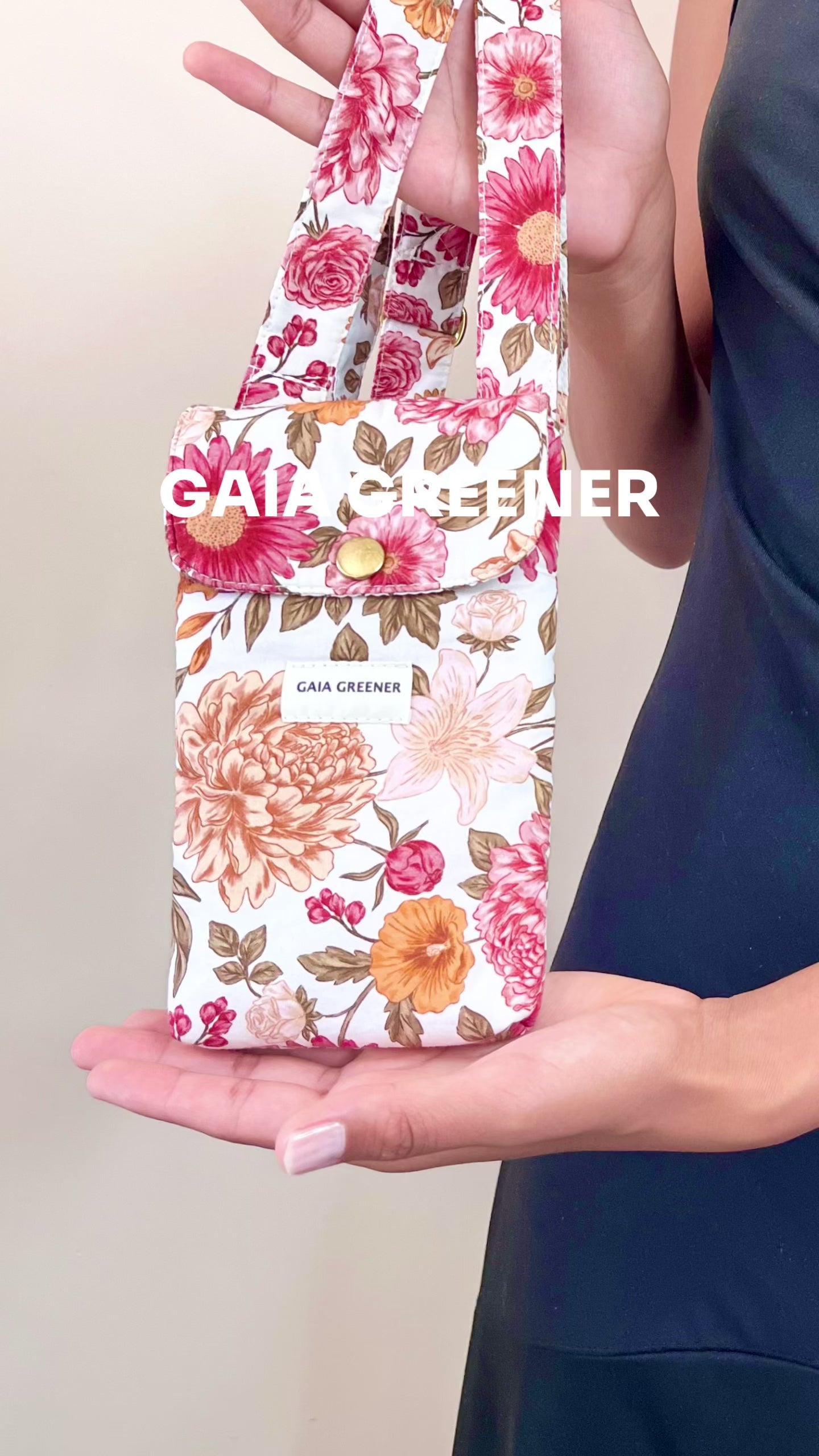 Pochette téléphone portable en coton Oeko-Tex avec anse réglable — Gaia Greener