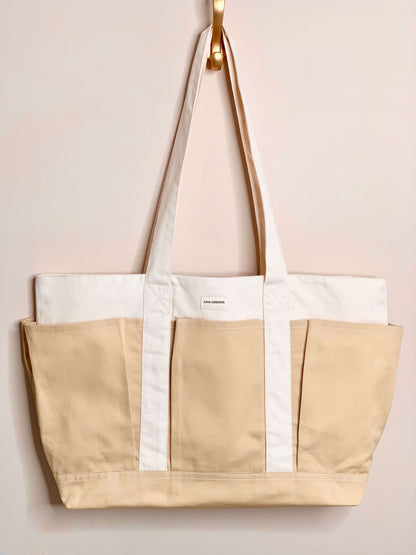 Sac cabas multipoches en coton épais – Idéal courses vrac, Bureau & Cours Gaia Greener