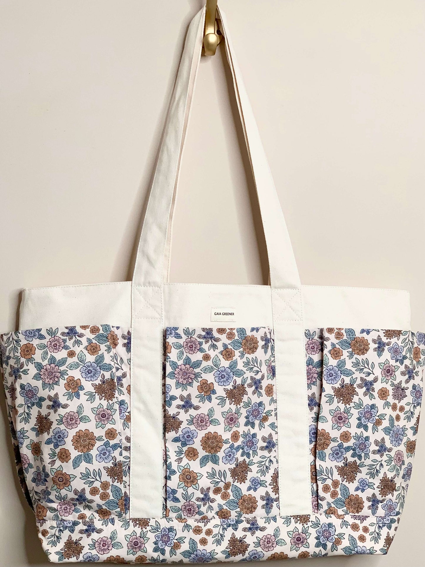 Sac cabas multipoches en coton épais – Idéal courses vrac, Bureau & Cours Gaia Greener