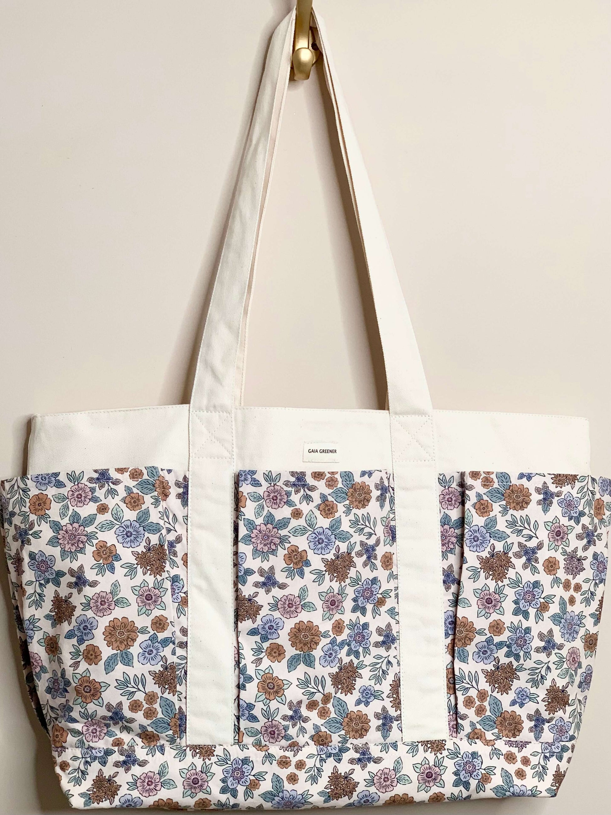 Sac cabas multipoches en coton épais – Idéal courses vrac, Bureau & Cours Gaia Greener